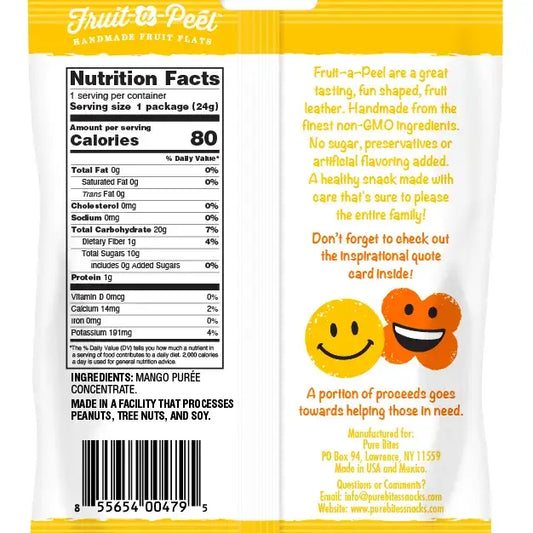 Pure Bites Fruit-a-Peel Fruit Flats Sweet Juicy Mango 0.84 oz