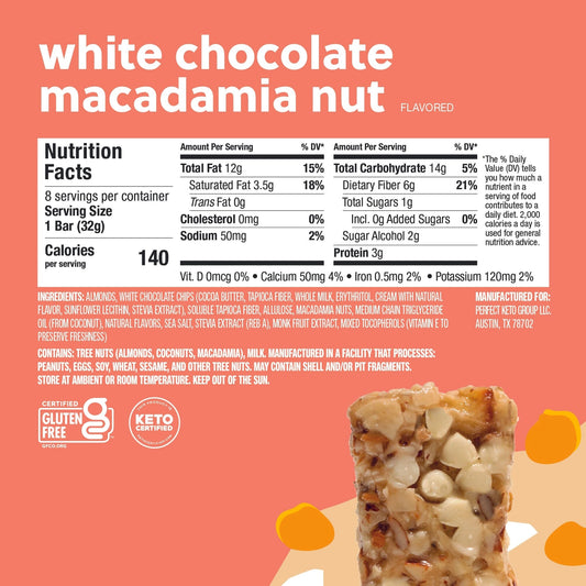 Perfect Keto Nolabar White Chocolate Macadamia Nut