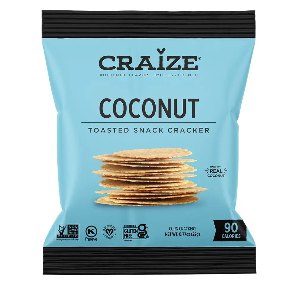 Craize Coconut Cracker Gluten Free Vegan 0.77 oz Snackever