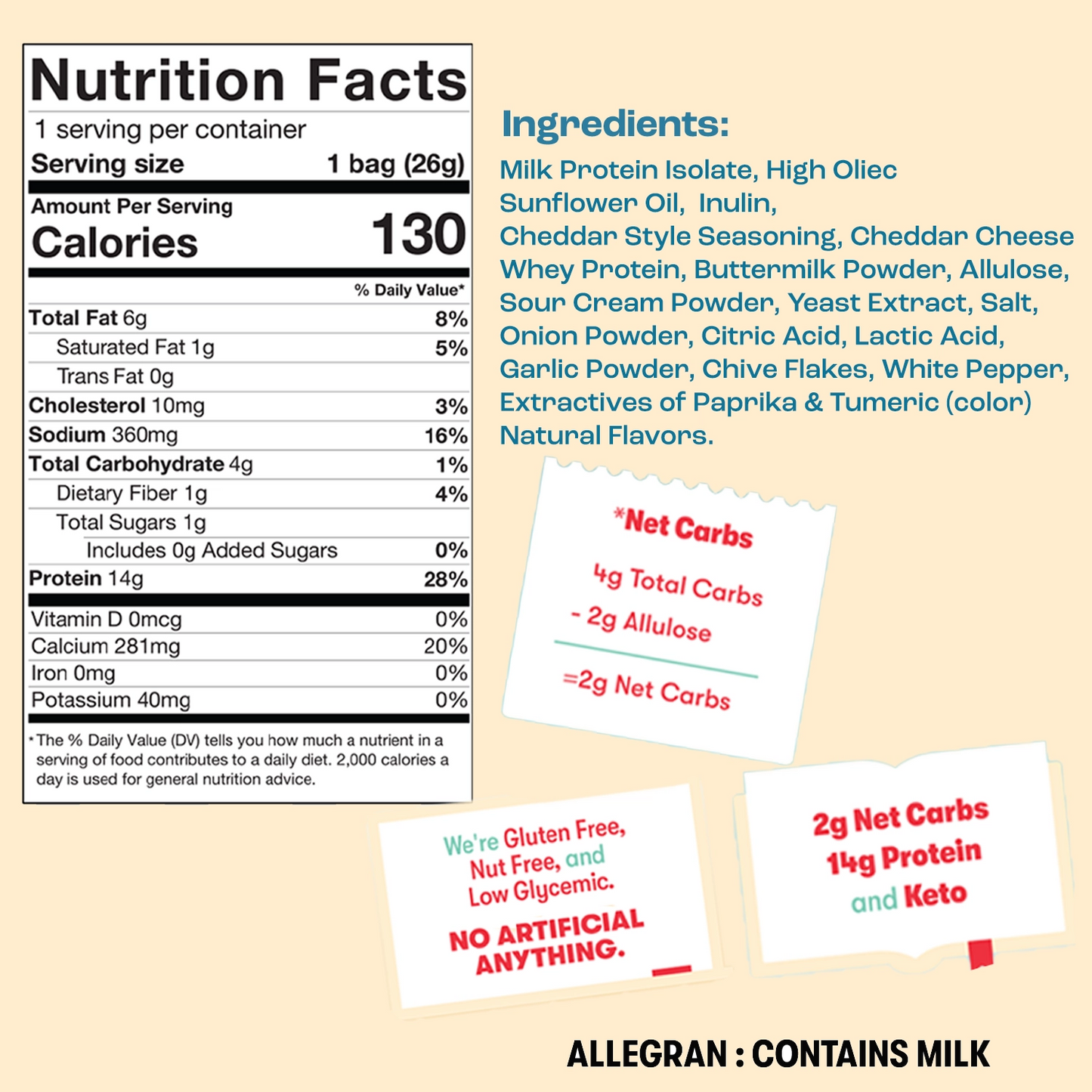 Schoolyard Snacks | Cheddar & Sour Cream Protein Pops