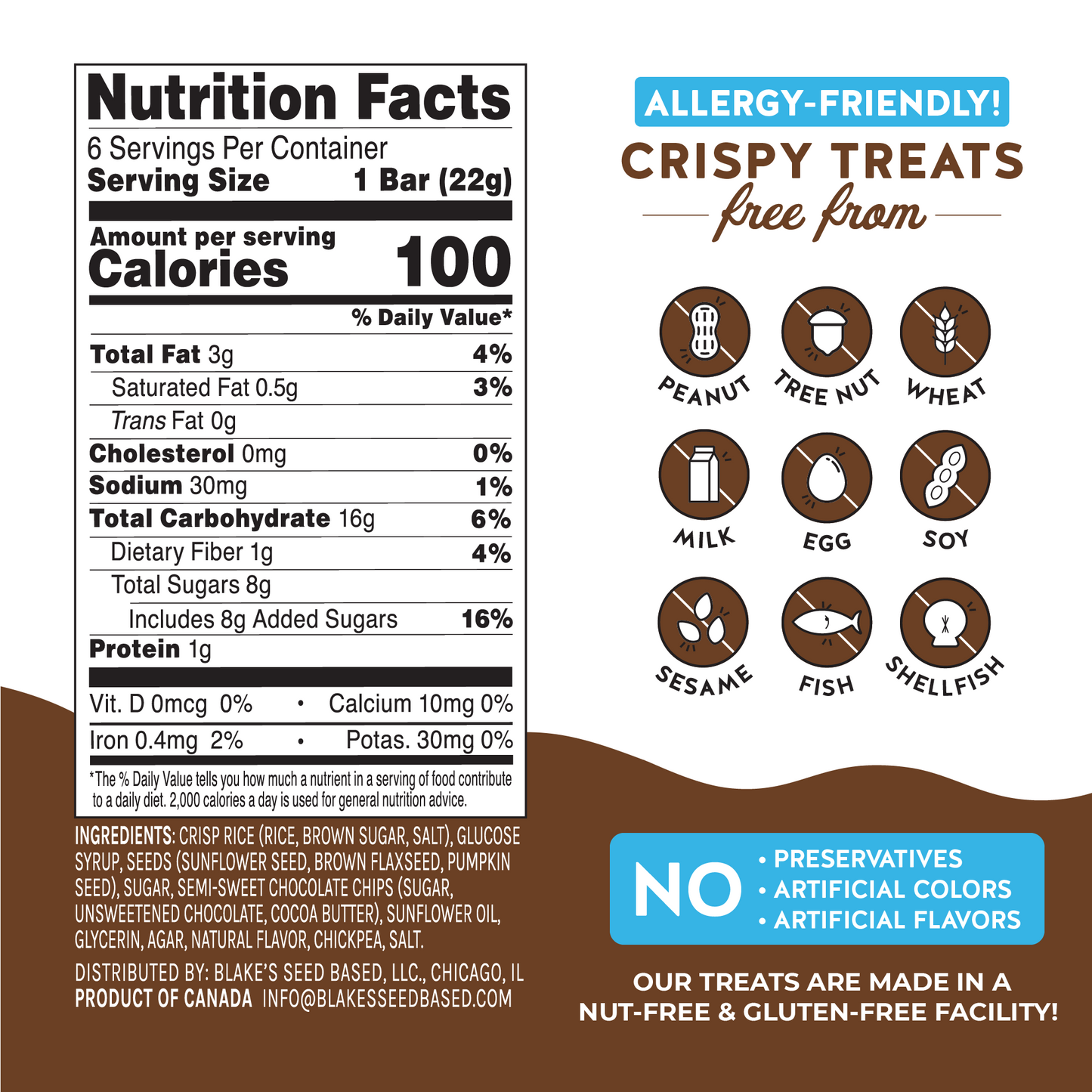 Blake's Seed Based Chocolate Chip Crispy Treat (0.78oz)