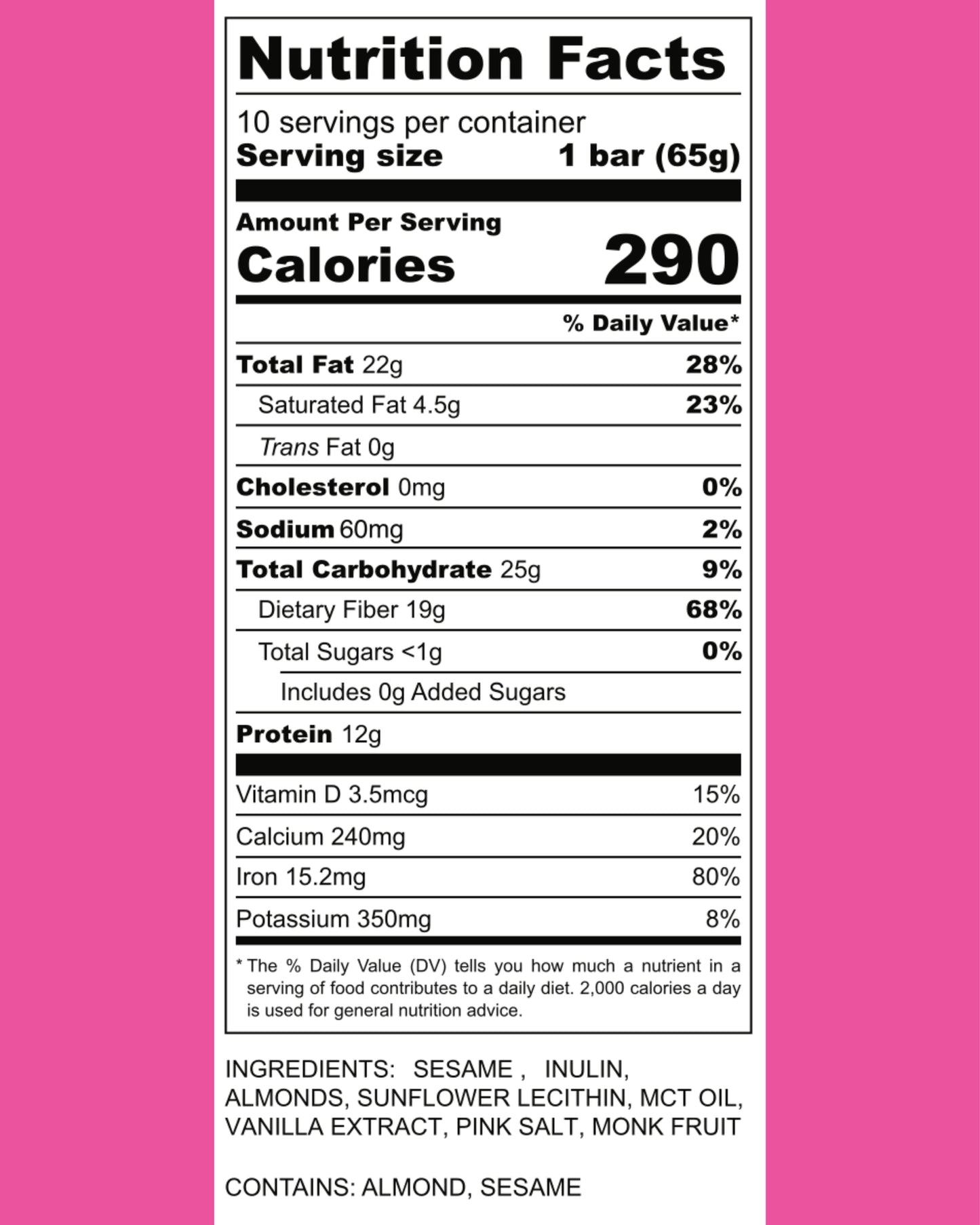 Vital Halva Pink Salt Sesame Protein Bar