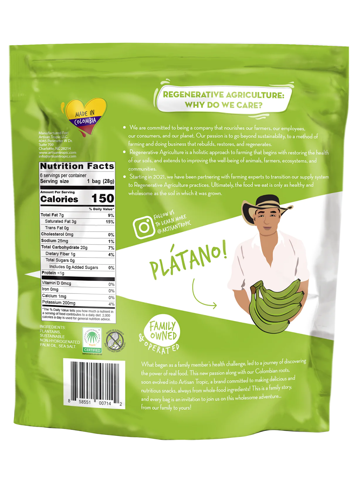 Artisan Tropic | Grain-Free Gluten-Free Paleo Plantain Sea Salt Strips (6 pack)