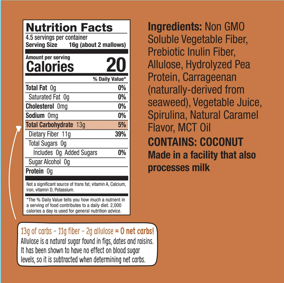 Max Mallow Vegan Burnt Caramel | Guilt-Free & Zero Sugar (2.5 oz)