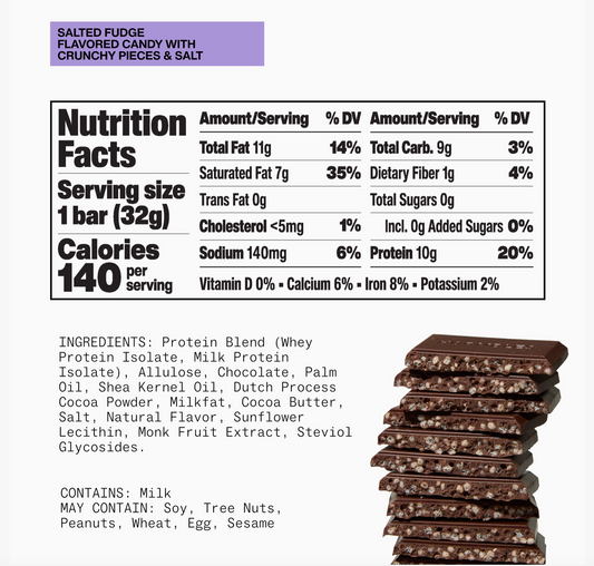 Hormbles Chormbles | Salted Fudge Crisp Protein Candy Bar | 1.13oz