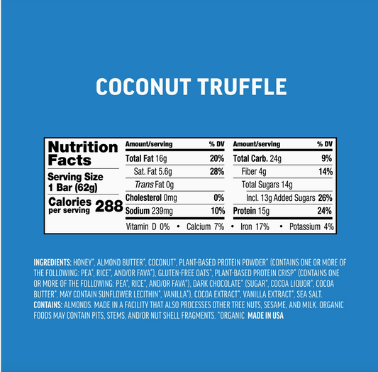 Kate's Real Food Coconut Truffle Protein Bar (2.2oz)