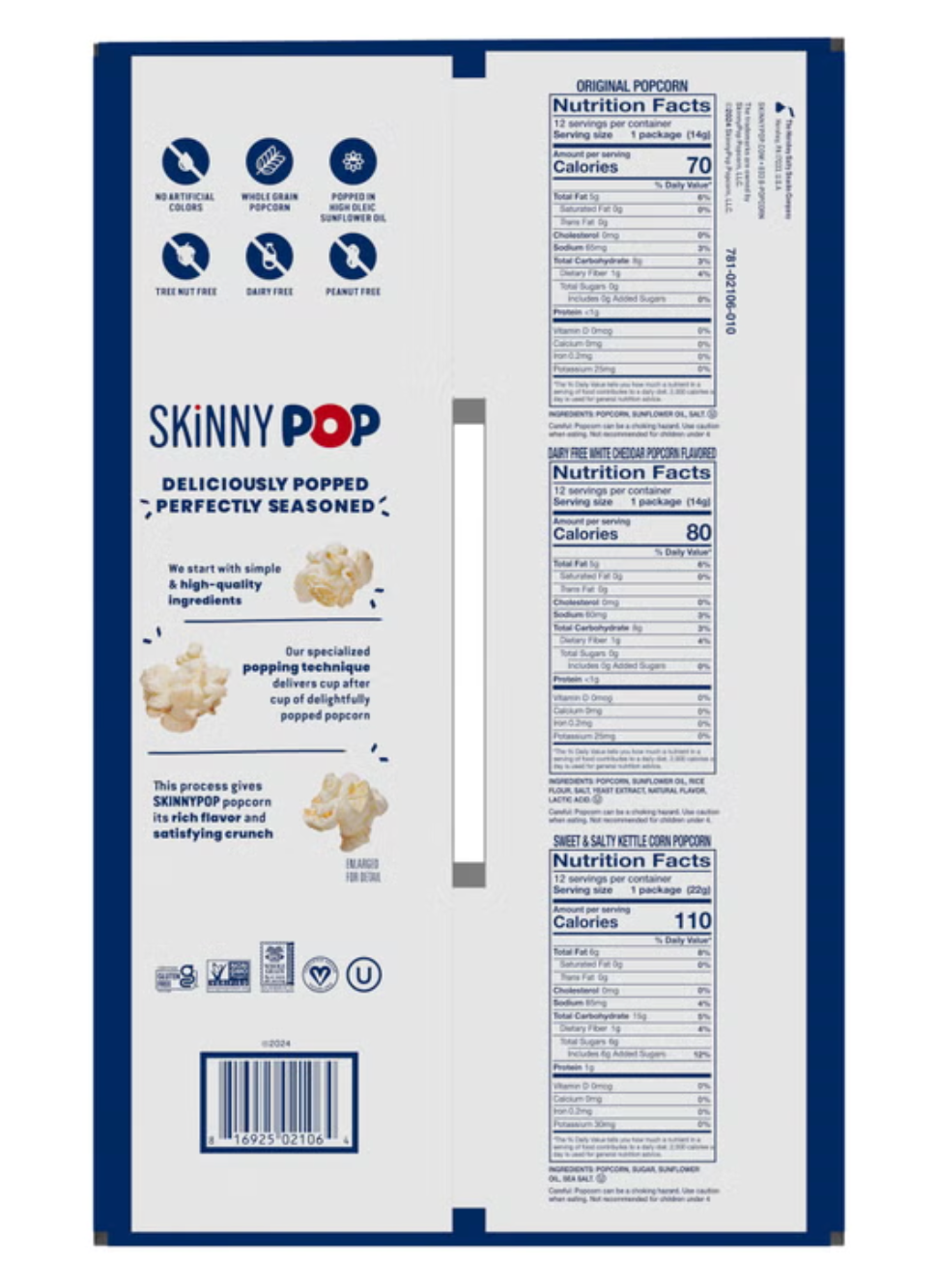 Skinny Pop White Cheddar Popcorn (0.5 oz)