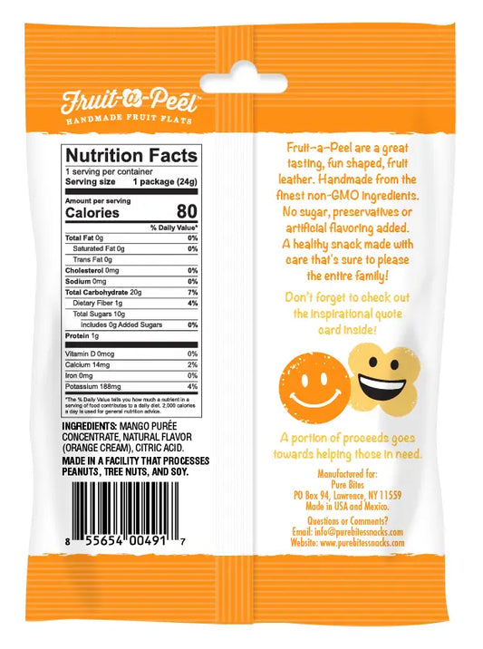 Pure Bites Fruit-a-Peel Fruit Flats Tangy Orange Cream 0.84 oz