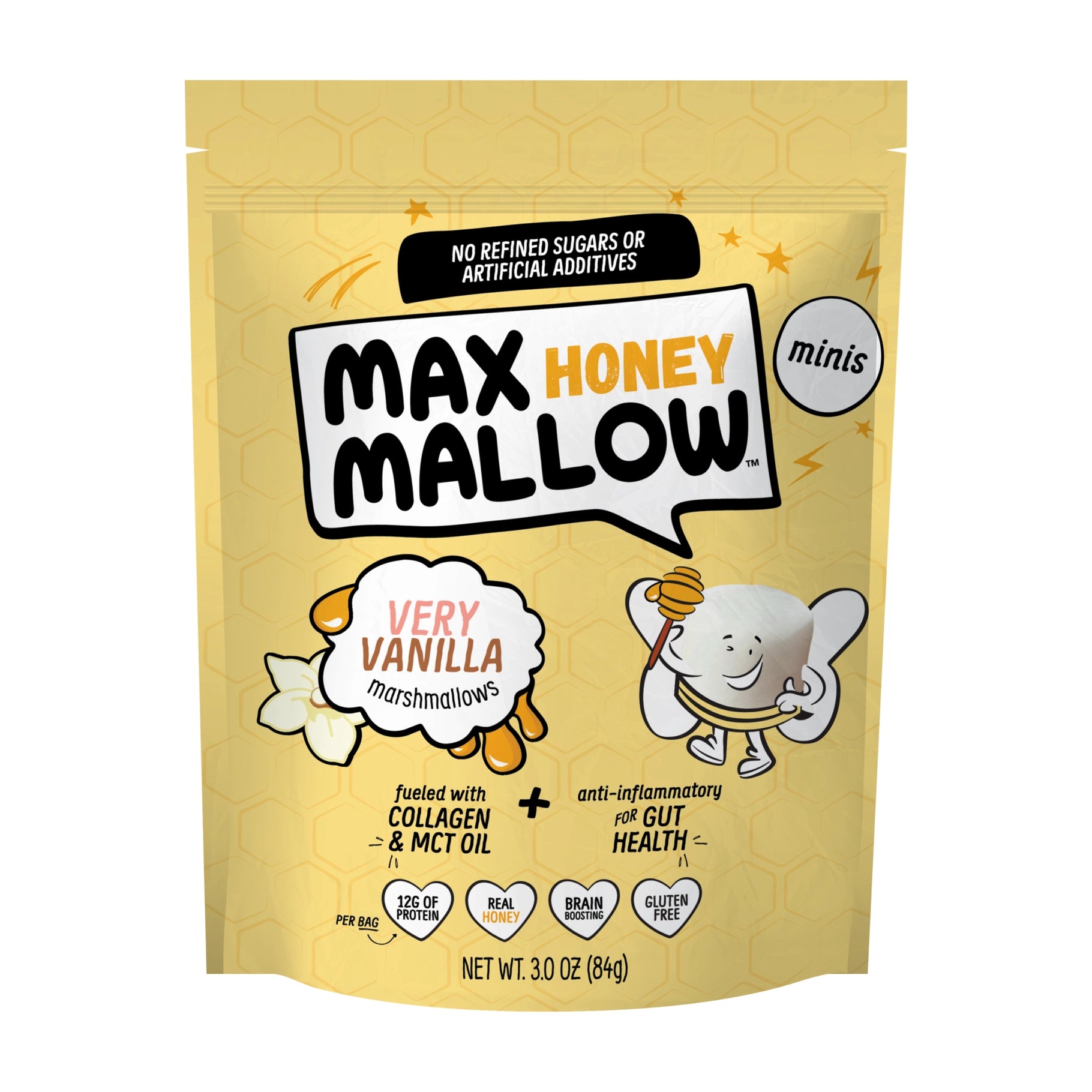 Max Mallow Honey | Very Vanilla Mini Marshmallows Gluten Max Mallow Honey | Very Vanilla Mini Marshmallows Gluten
