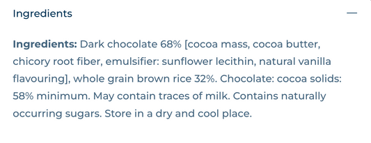 Brain Foods | Dark Chocolate Rice Bar Vegan Gluten Free