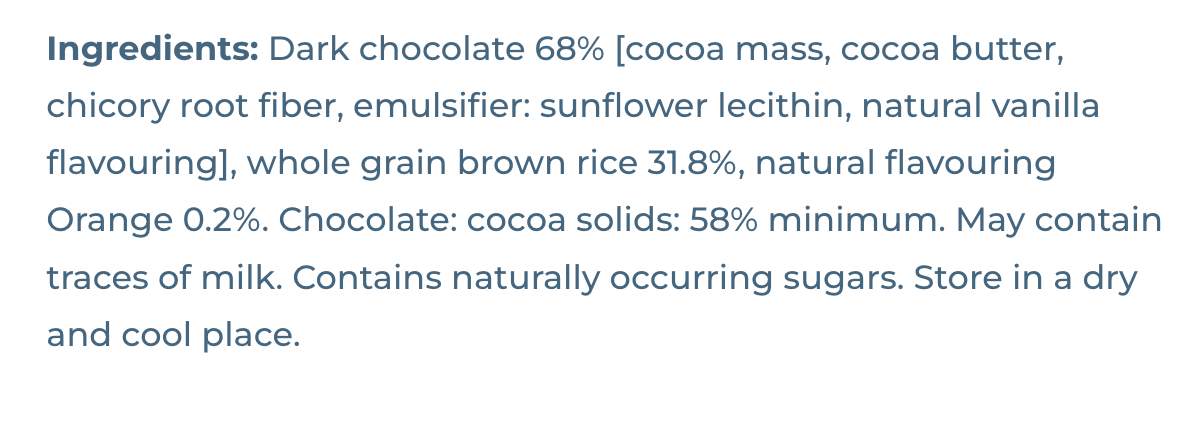 Brain Foods | Orange & Chocolate Rice Bar Vegan Gluten Free