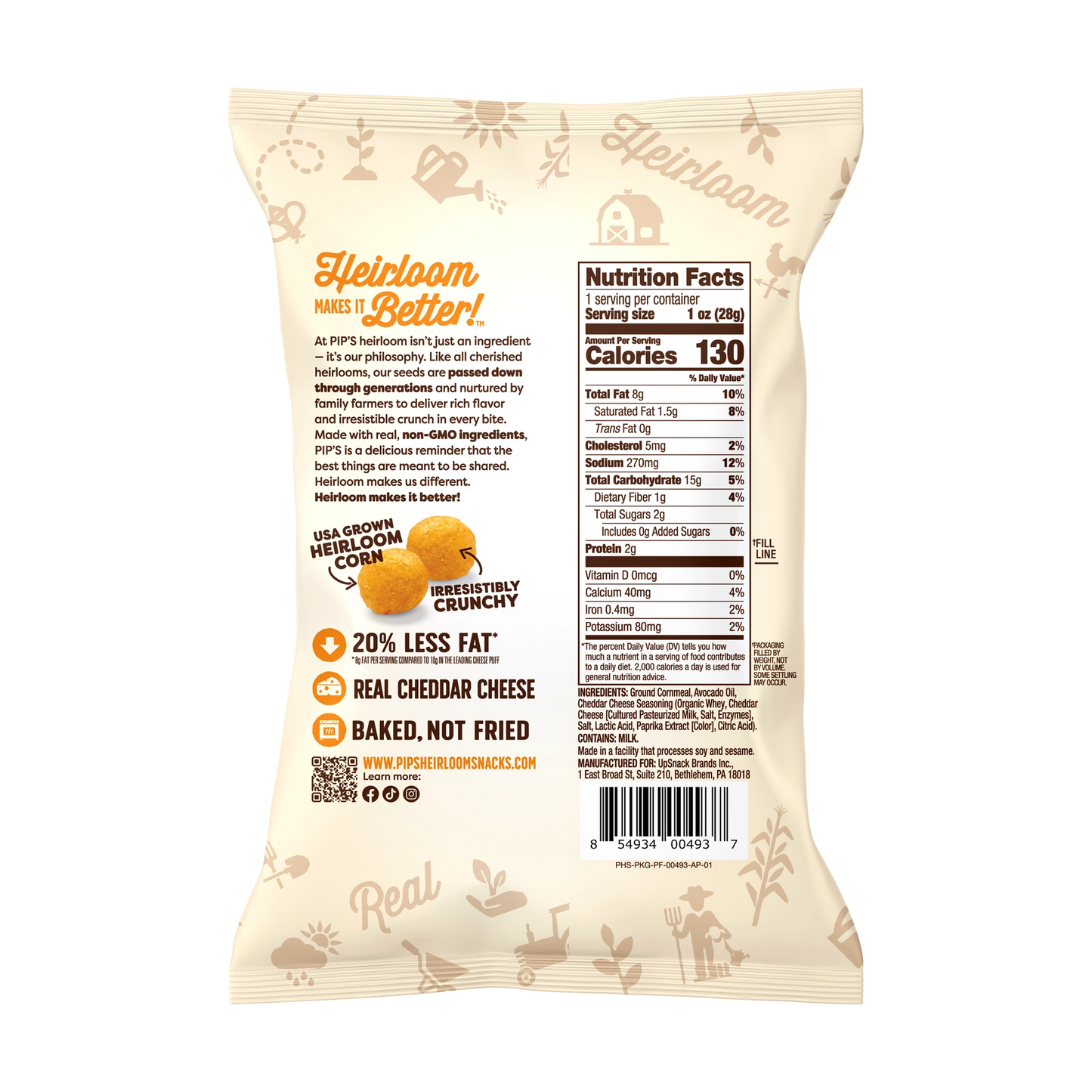 Heirloom Pip's Snacks Cheese Balls Real Cheddar