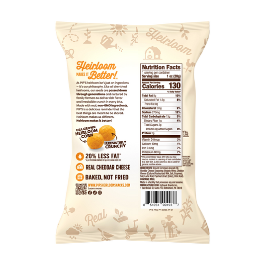 Heirloom Pip's Snacks Cheese Balls Real Cheddar