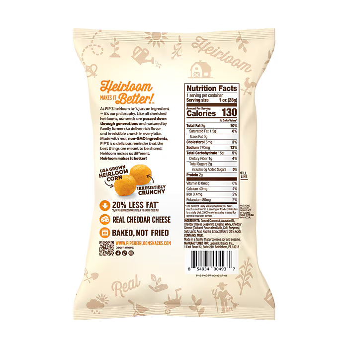 Heirloom Pip's Snacks Cheese Balls Real Cheddar