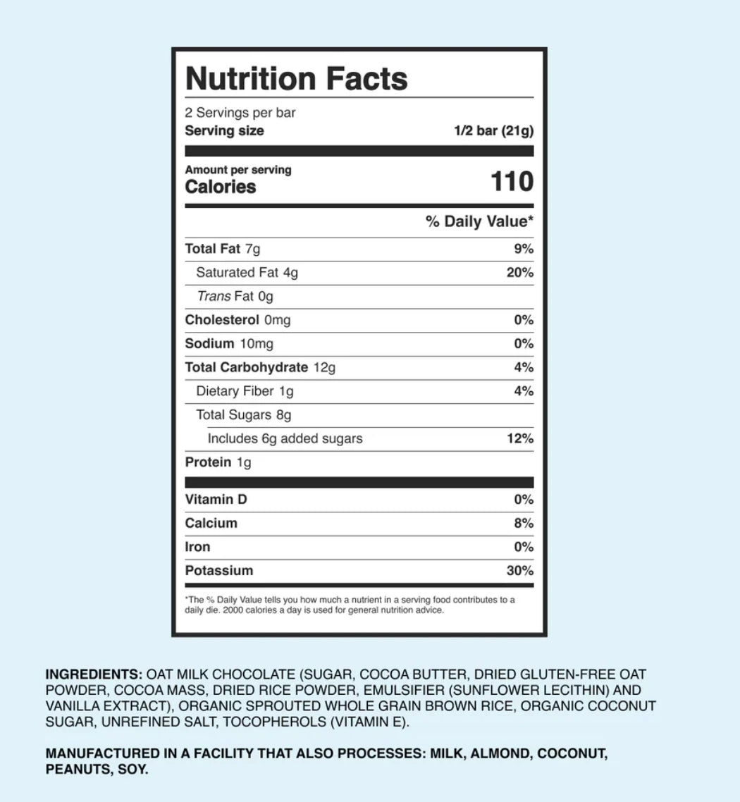 TRUPO Oat Milk Chocolate Rice Crunch Bar (2 Pack)