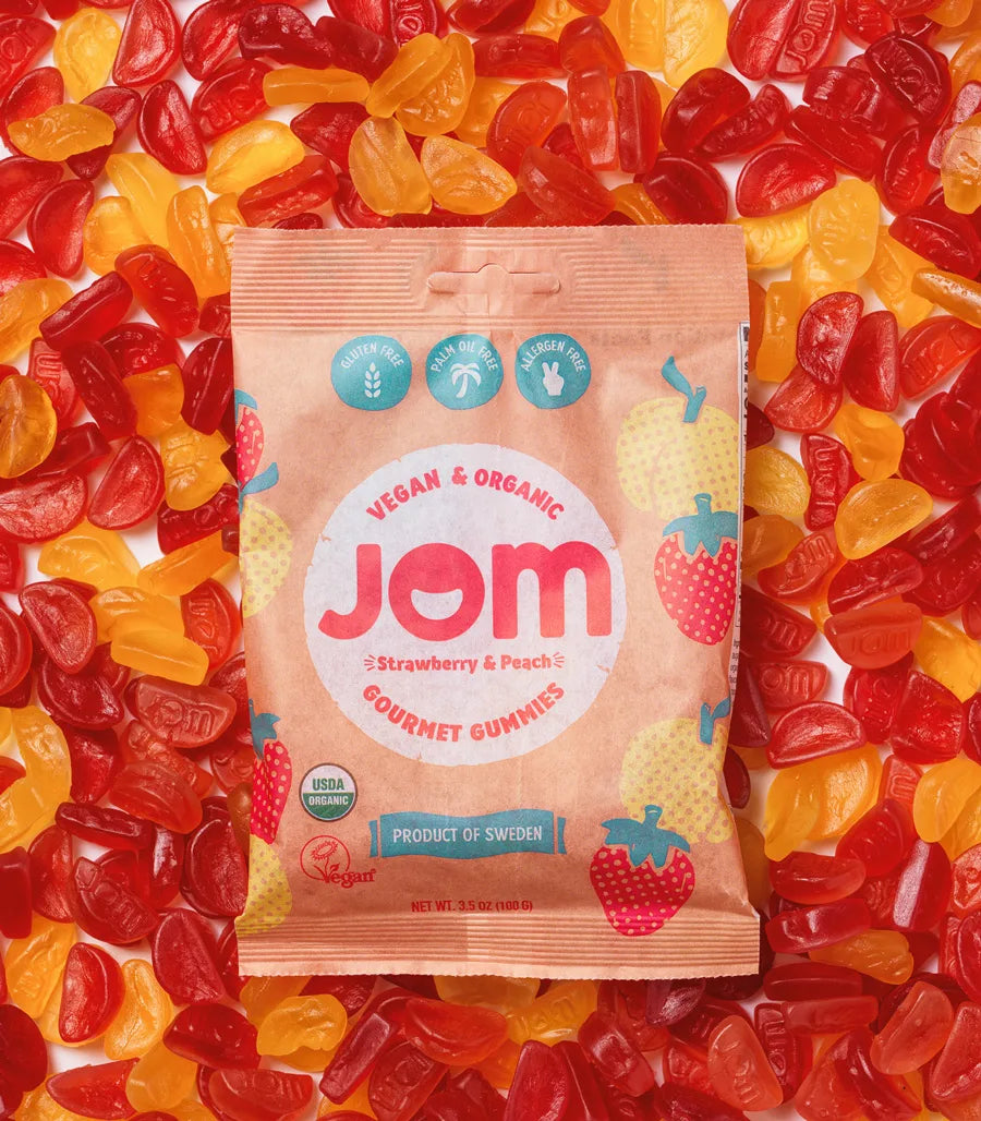 JOM Organic Strawberry & Peach Gummy Candy 3.5oz – Snackever