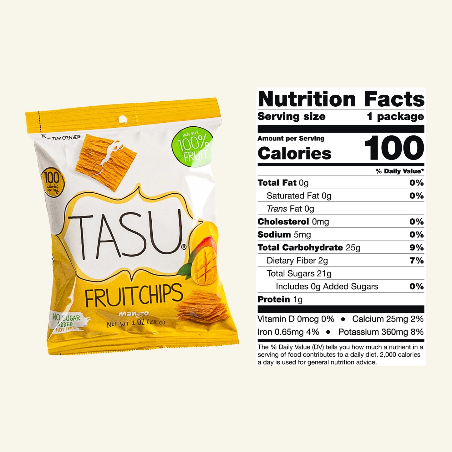 TASU | Dried Mango Fruit Chips Gluten Free Vegan 1oz