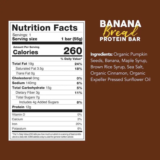 88 Acres | Plant-Based Granola Bar Banana Bread Protein Bar 1.6 oz