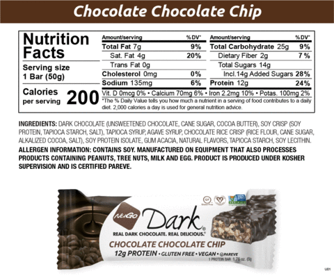 NuGo Dark Chocolate Chocolate Chip - Snackever