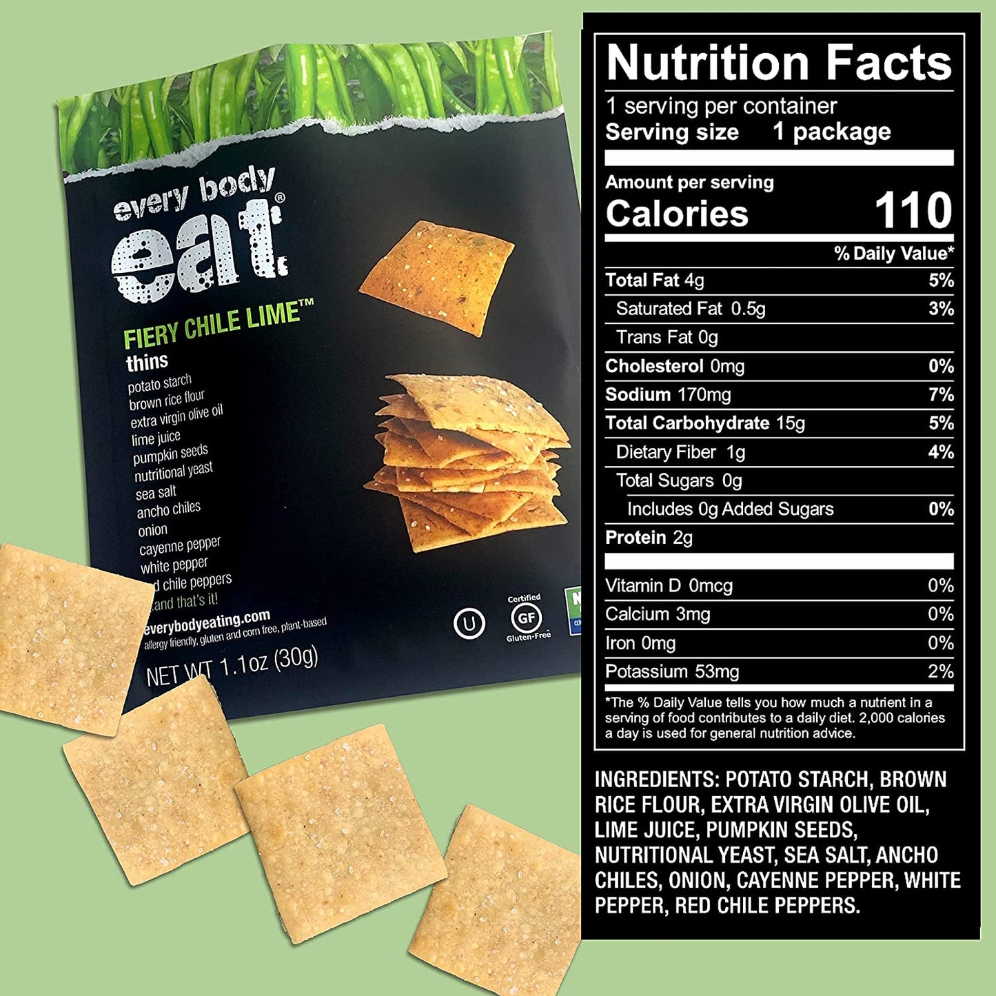 Every Body Eat | Fiery Chili Lime Thins (1.1oz)