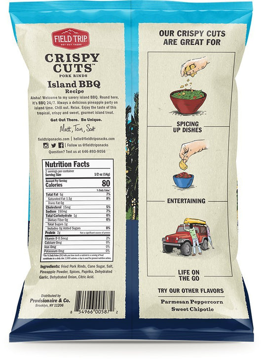 Field Trip | Island BBQ Pork Rinds Gluten Free, Paleo, Keto Friendly 1.0 oz