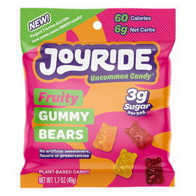 JOYRIDE Fruity Gummy Bears Low Sugar 1.7 oz Planted-Based Candyz