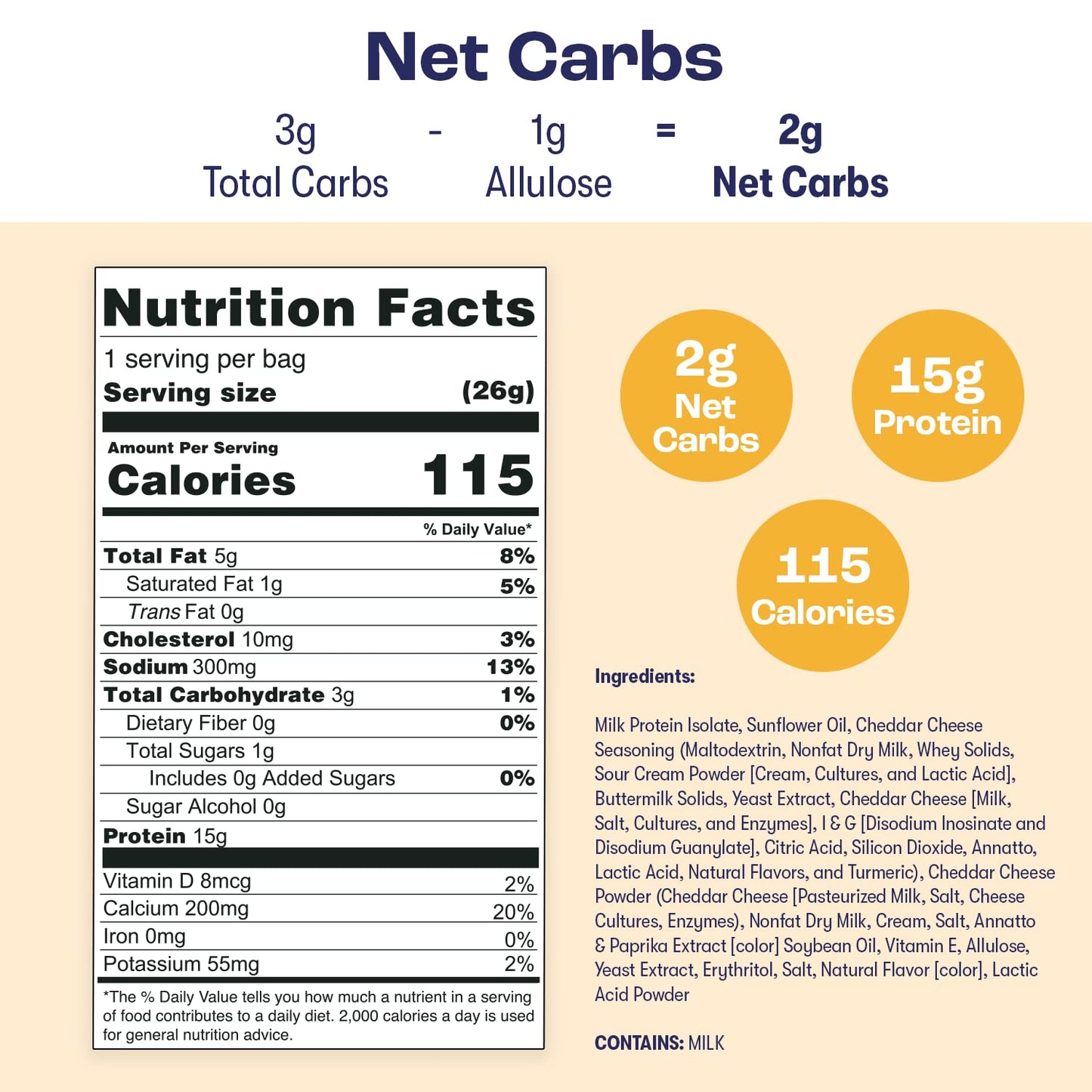 Schoolyard Snacks Cheddar Cheese Keto Puffs 0.92 oz