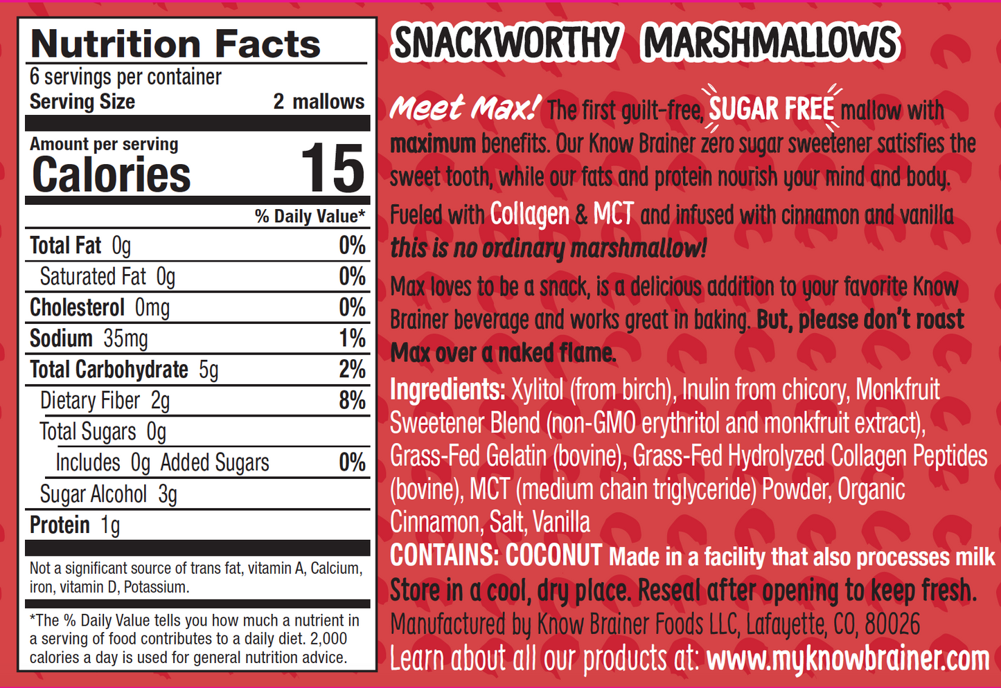 Know Brainer Max Mallow Sugar Free Cinnamon Toast - Snackever