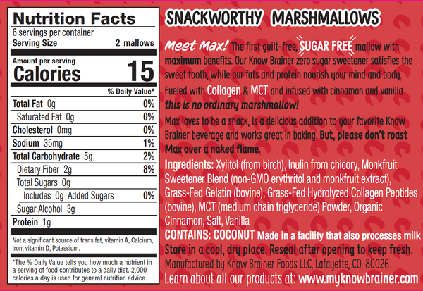 Know Brainer Max Mallow Sugar Free Cinnamon Toast - Snackever