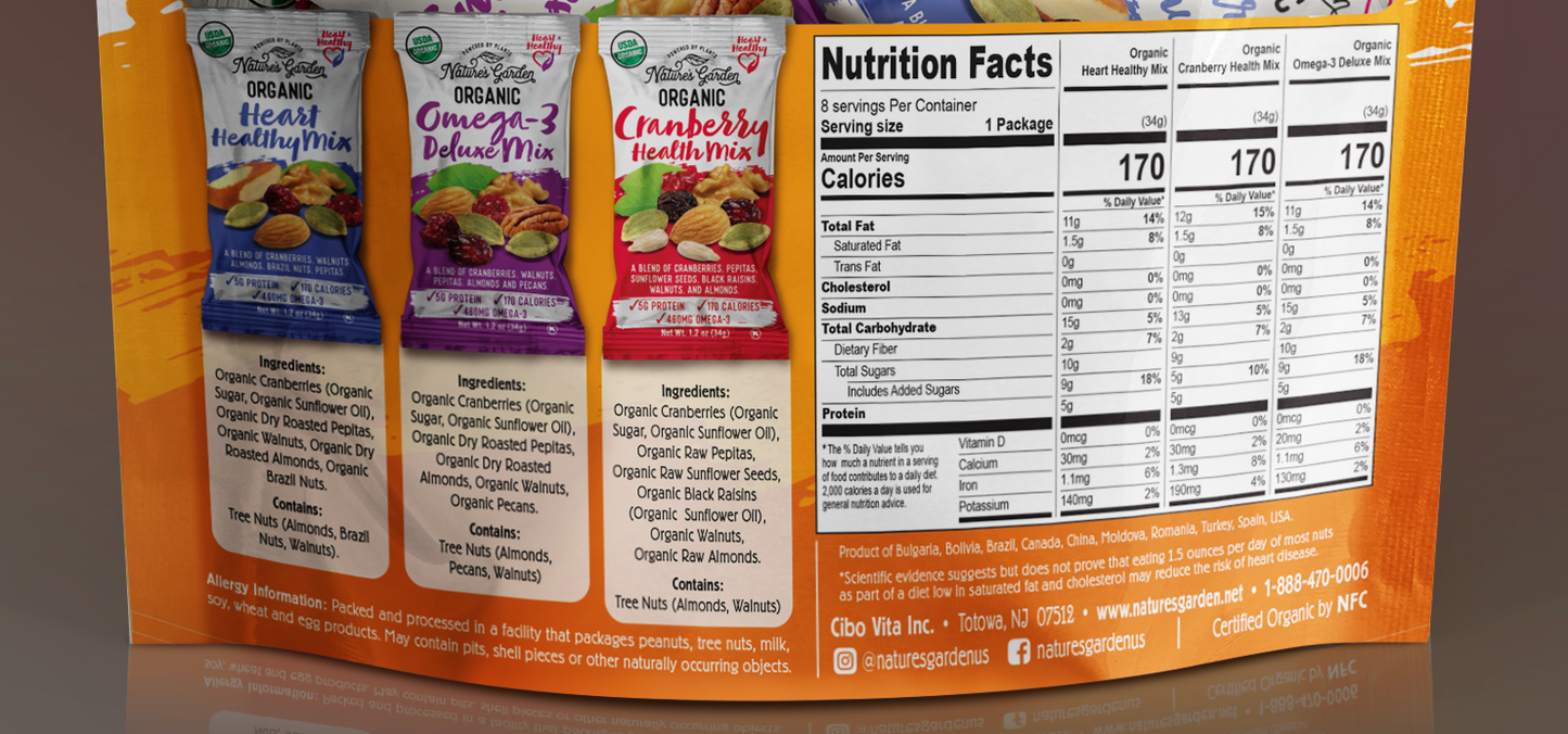 Nature's Garden Heart Healthy Mix 1.2 oz Vegan