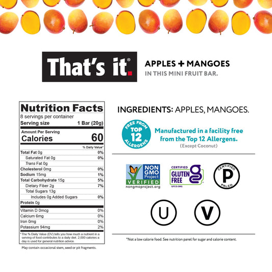 That's it - Apple + Mango | Mini Fruit Bar - 0.7 oz No Sugar Added