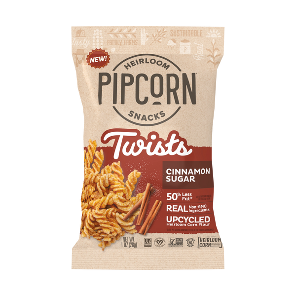 Pipcorn Cinnamon Sugar Twists 1 oz Gluten Free Vegan