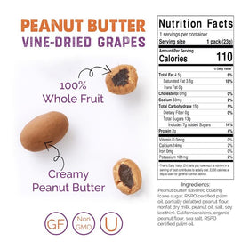 Life's Grape | Peanut Butter Vine-Dried Grapes | Gluten-Free 0.8 oz