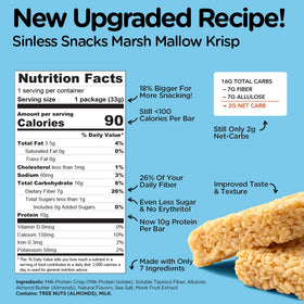 Sinless | Marshmallow Krisp Bar | Low Carb Gluten-Free 1.2oz