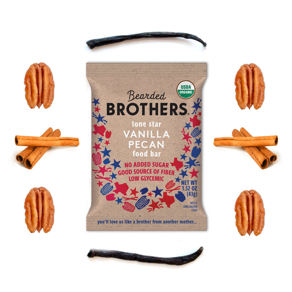 Bearded Brothers | Lone Star Vanilla Pecan | 1.52oz Bar Organic Vegan Gluten-Free