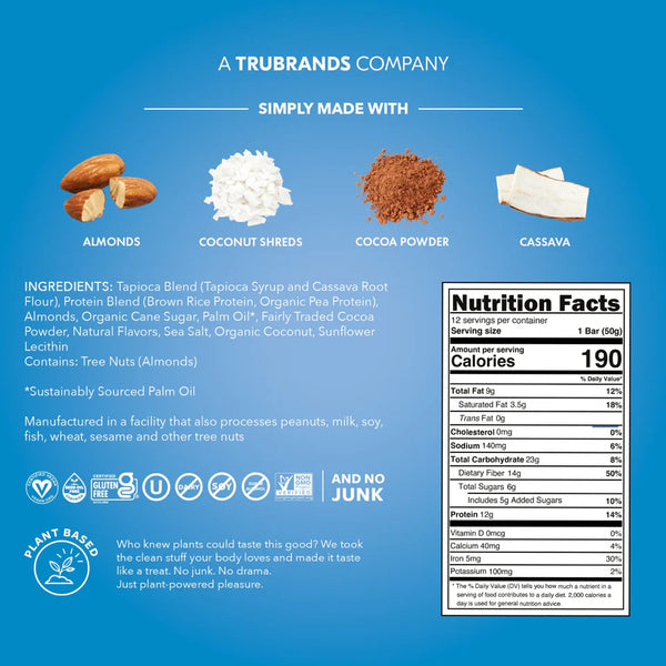 TRUWOMEN TRUBAR Cocoa for Coconuts Plant Fueled Protein Bar (1.76 oz)