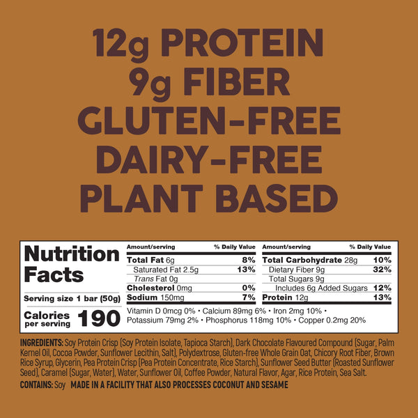 ¡Sin nueces! | Barra de proteína de caramelo y moca 1.76 oz