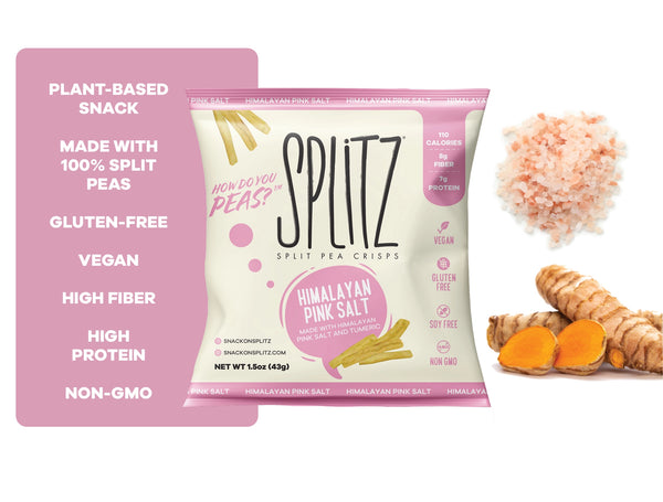 Splitz | Himalayan Pink Salt Split Pea Crisps | Vegan Gluten-Free 1.5oz