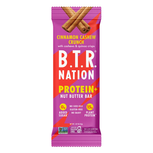 B.T.R Bar Cinnamon Cashew Crunch Protein + Superfood Bar
