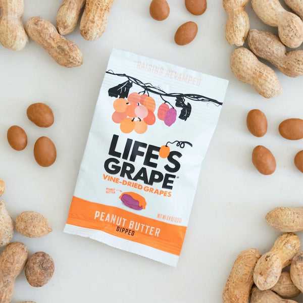 Life's Grape | Peanut Butter Vine-Dried Grapes | Gluten-Free 0.8 oz