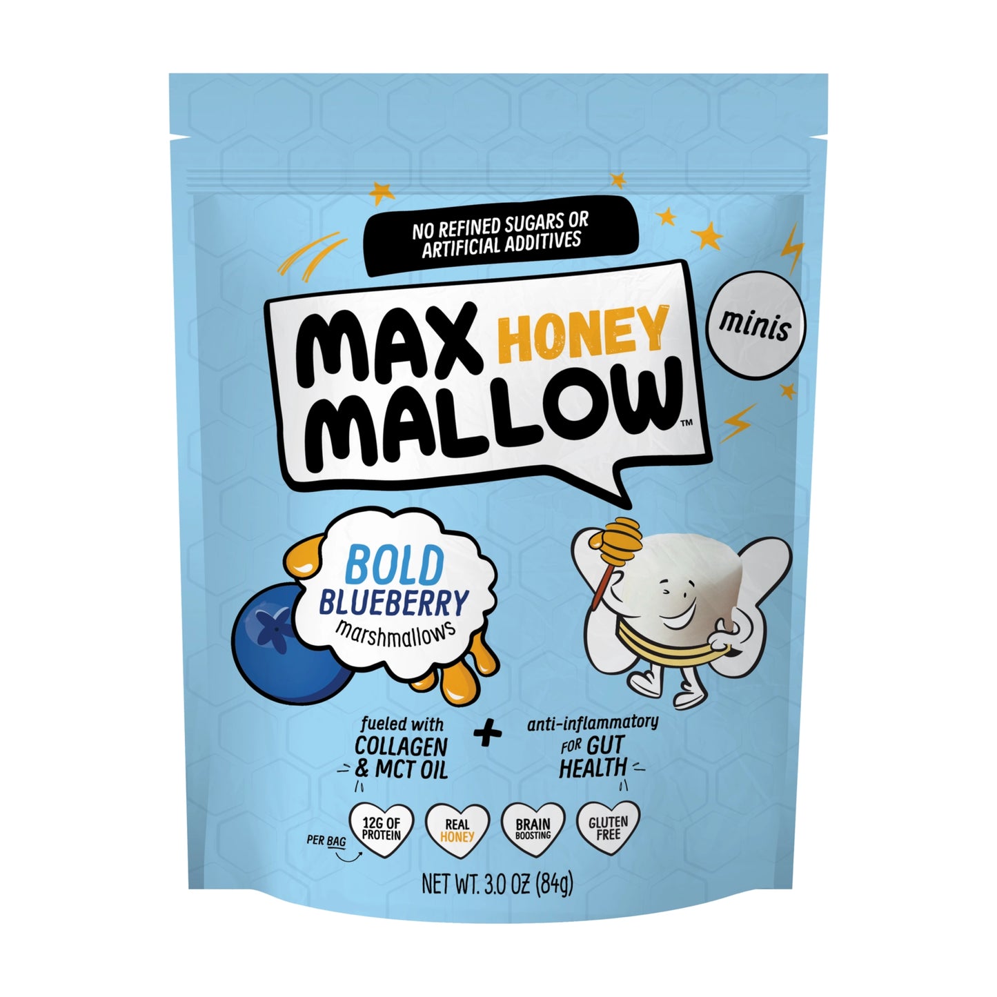 Max Mallow Honey | Bold Blueberry Mini Marshmallows Gluten-Free