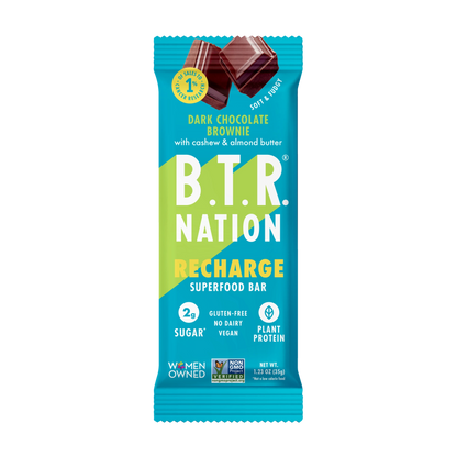 B.T.R Bar Dark Chocolate Brownie Superfood Nut Butter Bar