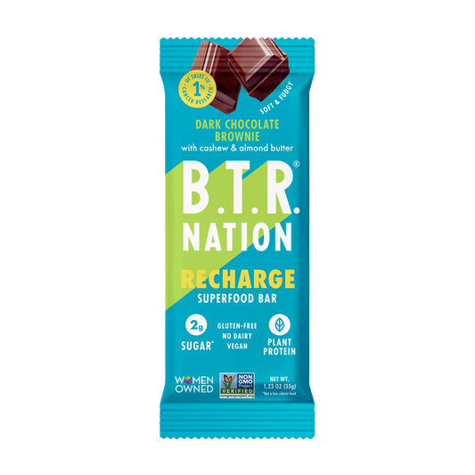 B.T.R Bar Dark Chocolate Brownie Superfood Nut Butter Bar