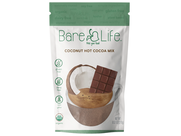 Bare Life | Dairy-Free & Vegan Coconut Hot Cocoa | 10 Serving Bag