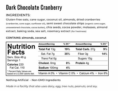 KAKOOKIES | Dark Chocolate Cranberry 1.69oz