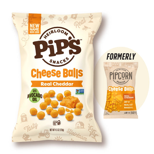 Heirloom Pip's Snacks Cheese Balls Real Cheddar