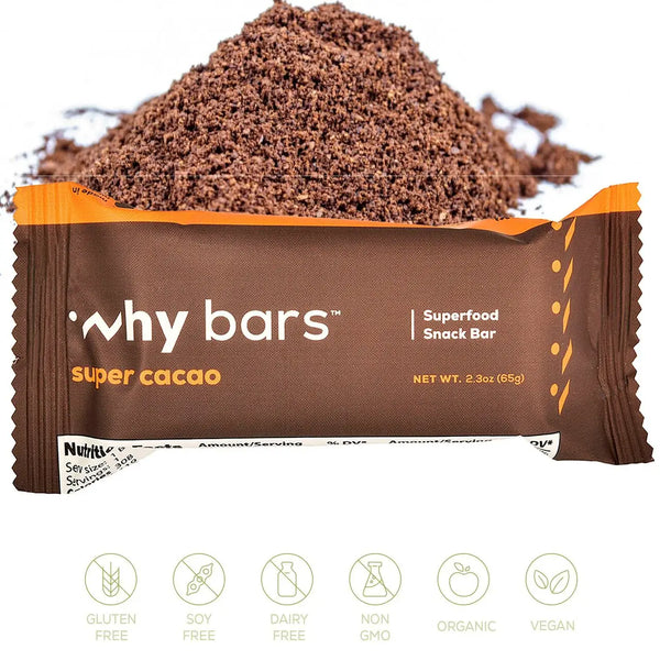 Why Bars | Super Cacao Superfood Snack Bar | Gluten-Free Vegan 2.3oz