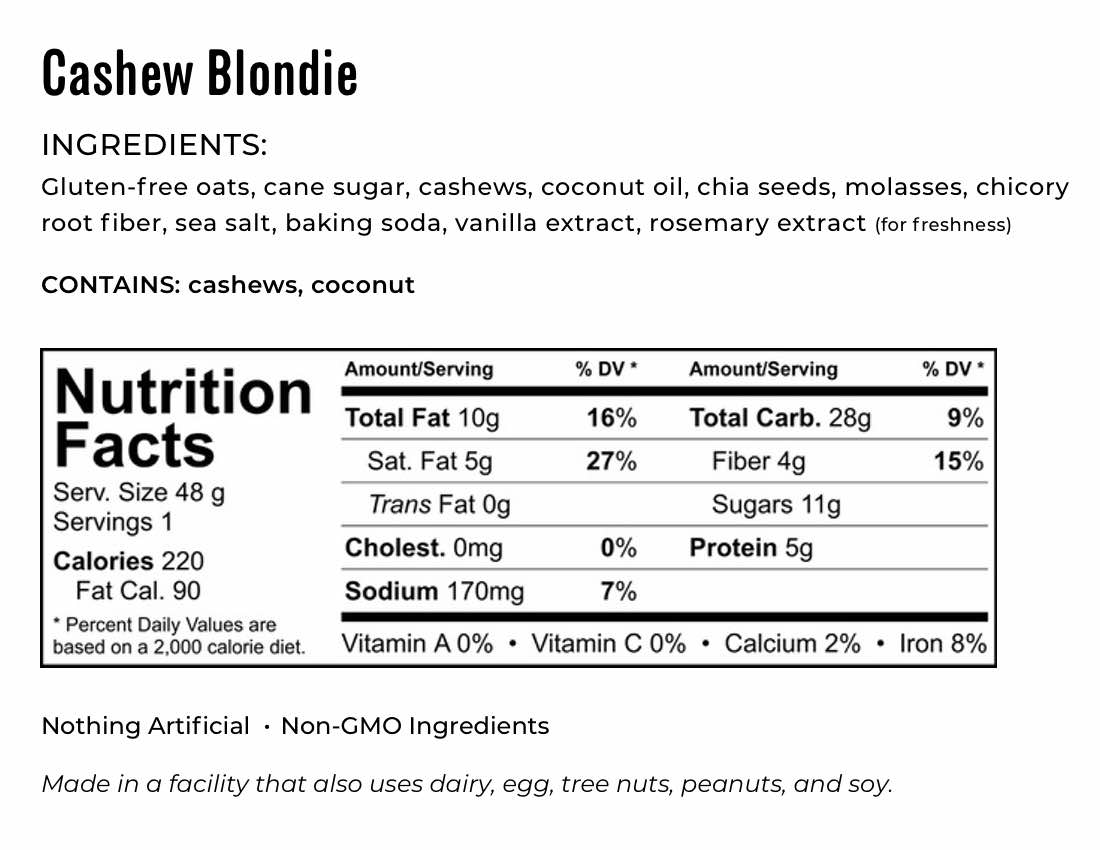KAKOOKIES | Cashew Blondie 1.69oz
