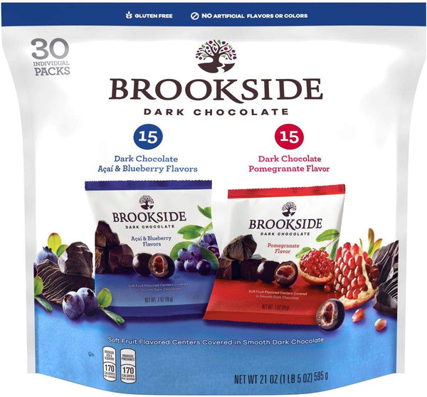 Brookside Dark Chocolate | 30 individual Pack | Acai & Blueberry and Pomegranate Mix