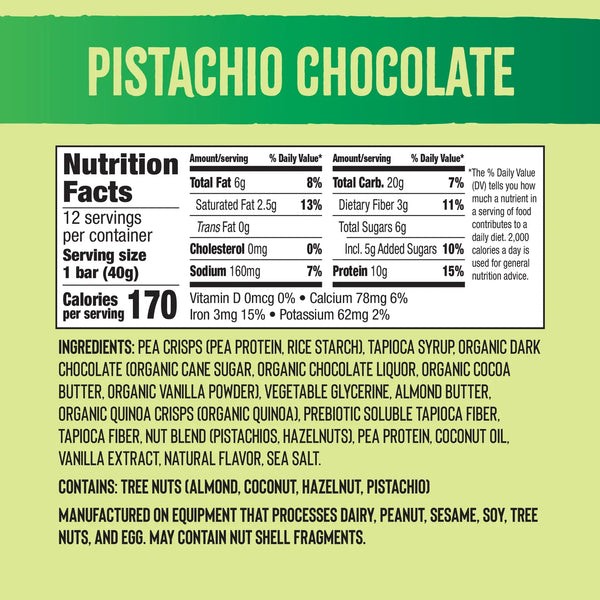 Mezcla | Italian Pistachio Chocolate | Vegan Plant Protein Bar - 1.40 oz